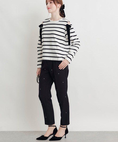 PICCIN PERLA スラックス パンツ フロントタック センタープレス