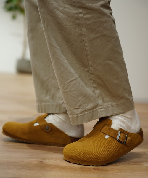 BIRKENSTOCK Boston Corduroy サンダル Boston Suede Embossed Corduroy Dark Tea | BIRKENSTOCK