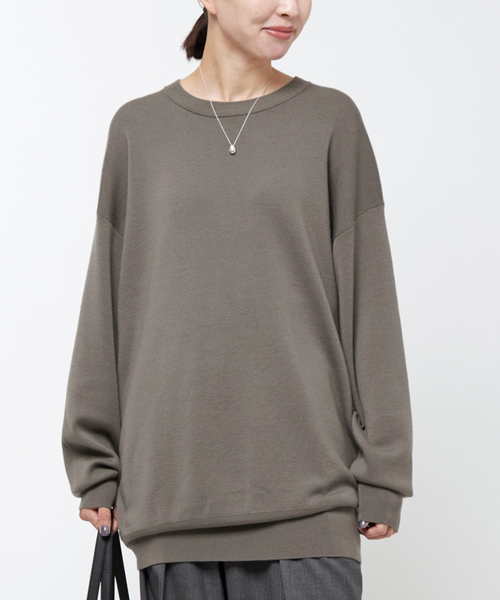 AP STUDIO 23年Relax-sized Tunic Pullover AP STUDIO ニット Relax-sized Tunic Pullover レディース