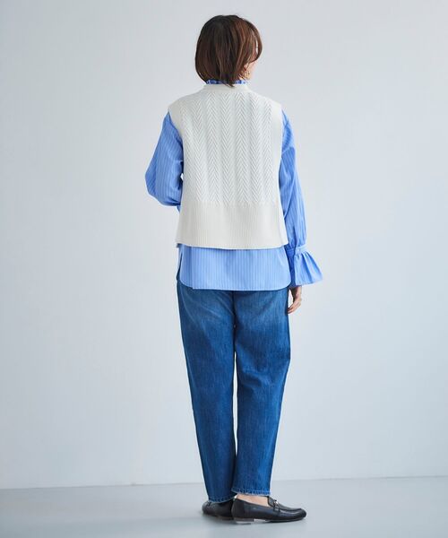 le.coeur blanc（ルクールブラン） ベスト ジレ 柄編みニットベスト