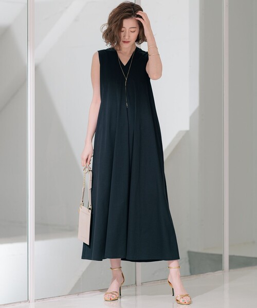 23区 ALBINIコーコラン ノースリーブ ワンピース 38 新品 杏さん着用/洗える】ALBINIコーコラン ノースリーブ ワンピース