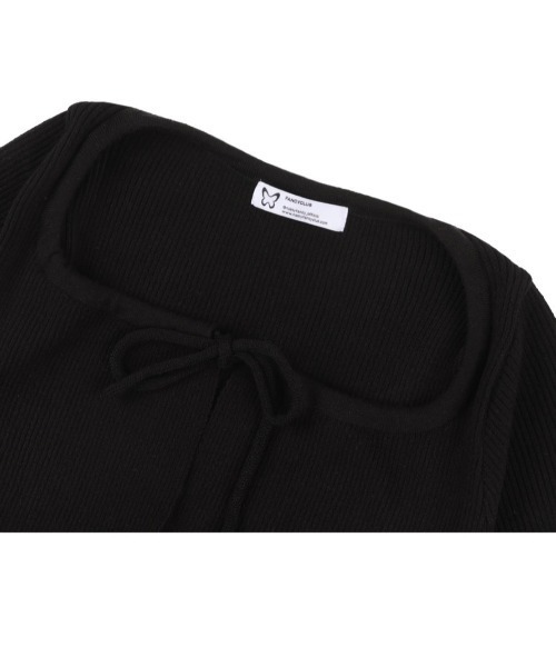 カーディガン 「FANCY CLUB」TWO-RIBBON CROP CARDIGAN レディース FANCY CLUB | 【FANCY CLUB】TWO-RIBBON CROP CARDIGAN - Buyee