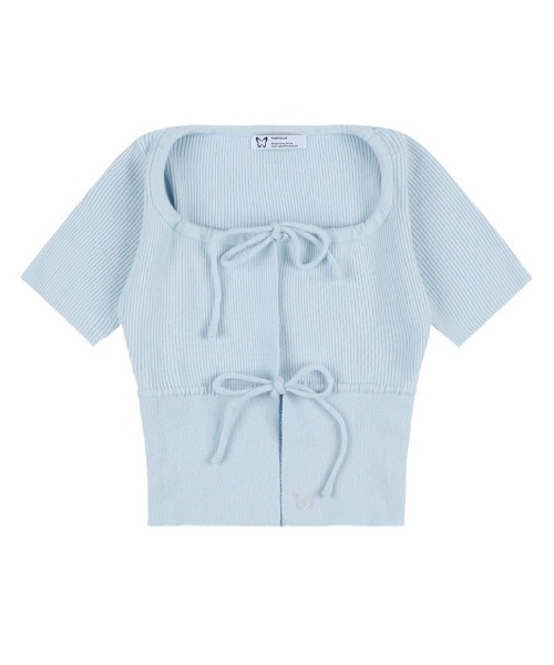 カーディガン 「FANCY CLUB」TWO-RIBBON CROP CARDIGAN レディース FANCY CLUB カーディガン 「FANCY CLUB」TWO-RIBBON CROP