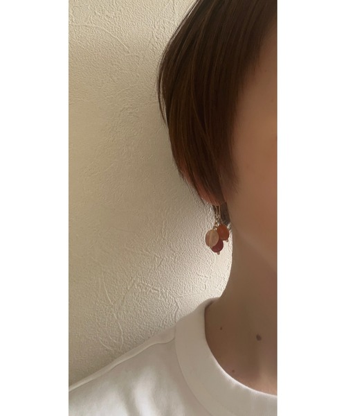 TONE（トネ） ピアス 「jebi」14kgf ふぞろい天然石の大きめピアス(MA 