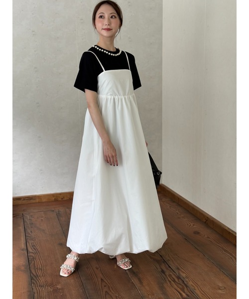 Per sist ence（パーシエンス） tシャツ 半袖 天竺衿ぐりパール付きT