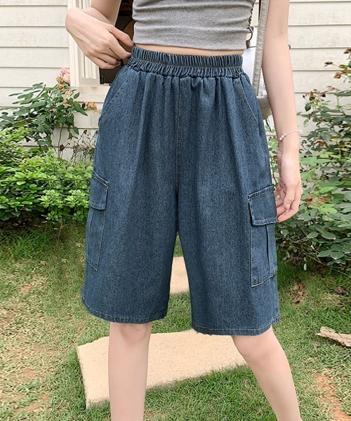 ジーンズ デニム デニムパンツ デニムカーゴハーフパンツ