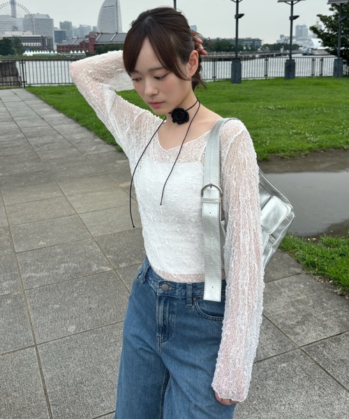 Birthday room tシャツ レースシアートップス / lace sheer tops