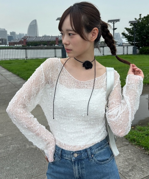 Birthday room tシャツ レースシアートップス / lace sheer tops
