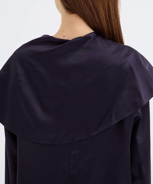 ブラウス シャツ 「HARUNOBUMURATA/ハルノブムラタ」KIRSTIN/CUPRA SATIN ASYMMETRY COLLAR SHIRTの画像