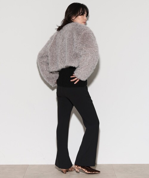 INDIVI GALLEST ジャケット ノーカラージャケット フェイクファー