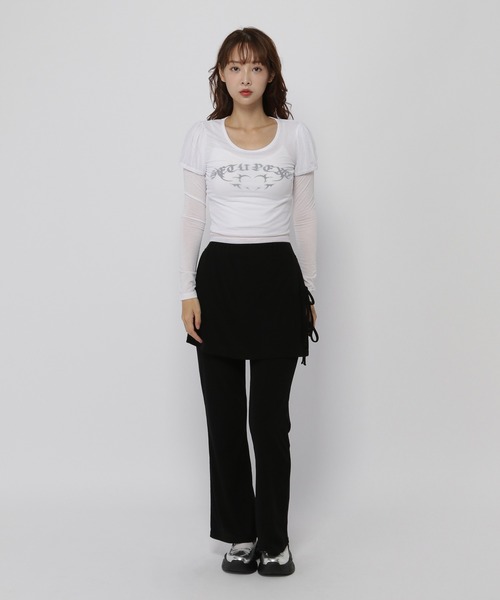 tシャツ SETUP EXE／メッシュレイヤードロンT レディース SETUPEXE tシャツ SETUP EXE／メッシュレイヤードロンT