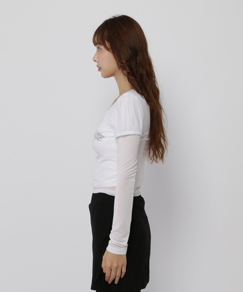 tシャツ SETUP EXE／メッシュレイヤードロンT レディース SETUPEXE tシャツ SETUP EXE／メッシュレイヤードロンT