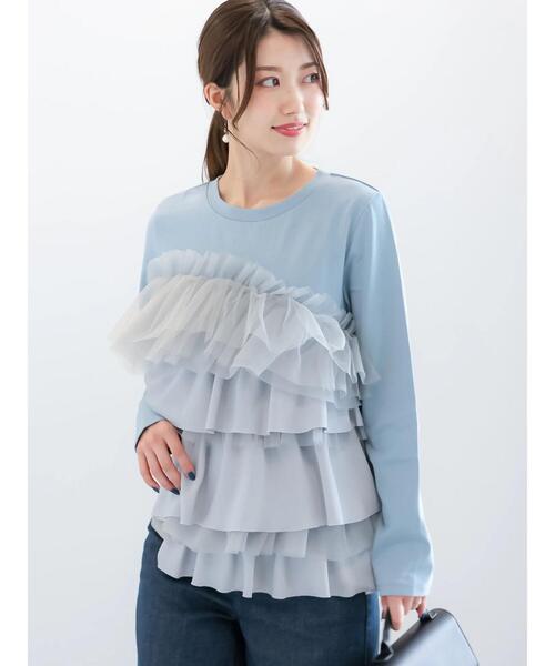 Te chichi tシャツ 「貴島明日香コラボ」フリルコンビトップス