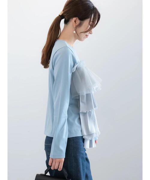 完売品　Oggiコラボ　フリルレイヤード トップス Te chichi tシャツ 「貴島明日香コラボ」フリルコンビトップス