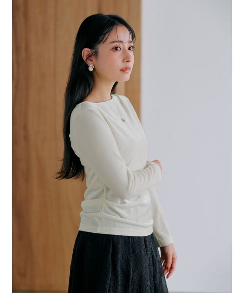 tシャツ アシメタックベロアトップス「低身長・小柄女性