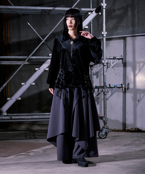 Ozz On オッズオン hikozoh ベルベット 長袖シャツ ブラック - メルカリ