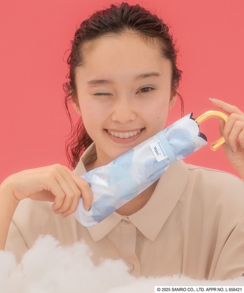 Wpc. 折りたたみ傘 遮光水彩モチーフ ミニ レディース