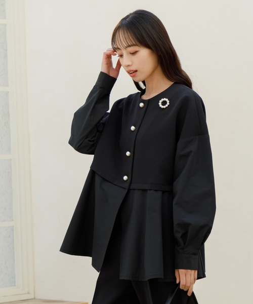 ★再お値下★CELFORD 美品ノーカラージャケット 38 卒業式、入学式に ノーカラージャケット,M,L,XL,レディース,オフィス,セレモニー