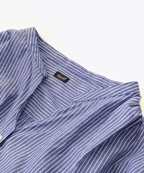 e-zakkamania stores シャツワンピース ストライプ柄 スキッパー