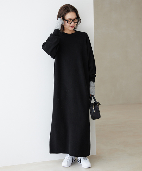 SLOBE IENA（スローブイエナ） ニットワンピース FREE ブラック