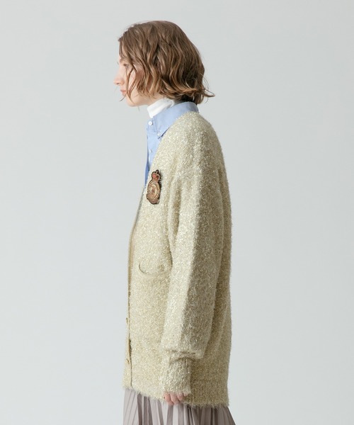 「allureville」 ニットカーディガン 2 ゴールド レディース_画像3