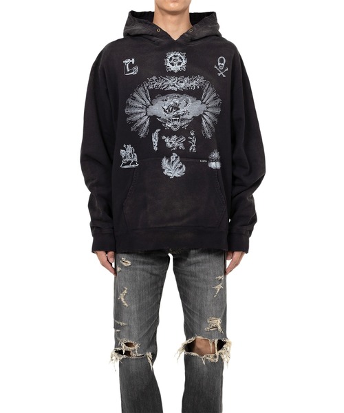 y*e様 KAMIYA カミヤ　Distressed フーディー　美品　ミハラヤ KAMIYA パーカー “ADVERTISING ART” Distressed Sweat Hoodie メンズ