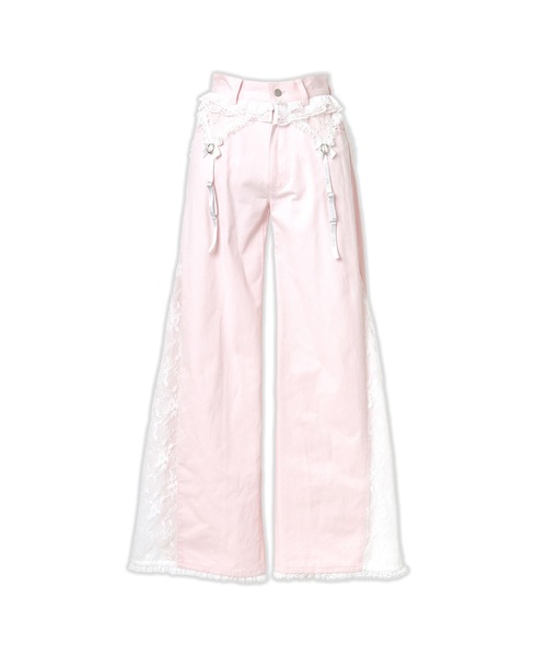 AVENCHUMU パンツ Lacy garter wide pants レディース