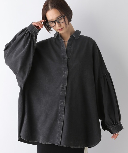 お値下！LEPSIM 人気完売 BIGデニムシャツ ブラック 大人気！新品◇レプシィムBIGデニムシャツ◇LEPSIM◇ケミカル