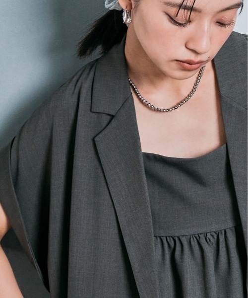 W：Huku ジャケット テーラードジャケット ドルマン ジレ ジャケット