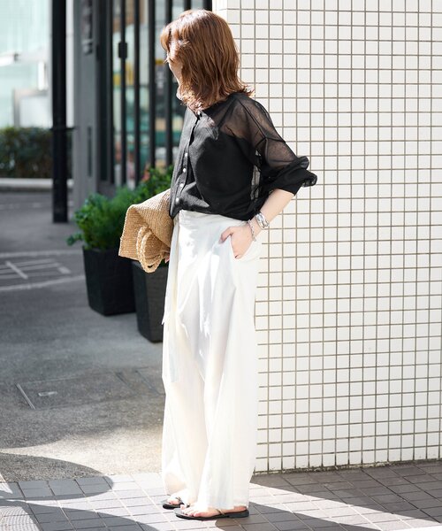 SLOBE IENA カーディガン シアーラミーカーディガン レディース