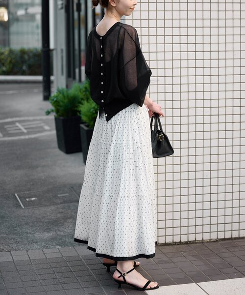 SLOBE IENA シアーラミーカーディガン/ブラック SLOBE IENA｜シアーラミーカーディガン | Rakuten Fashion(楽天