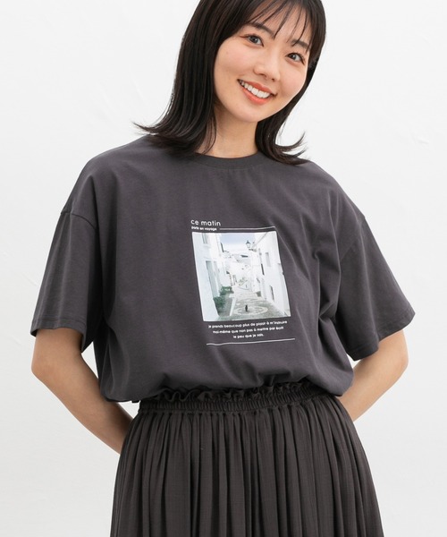 tシャツ フォトプリントTシャツ レディース Honeys tシャツ 「UVカット」フォトプリントTシャツ