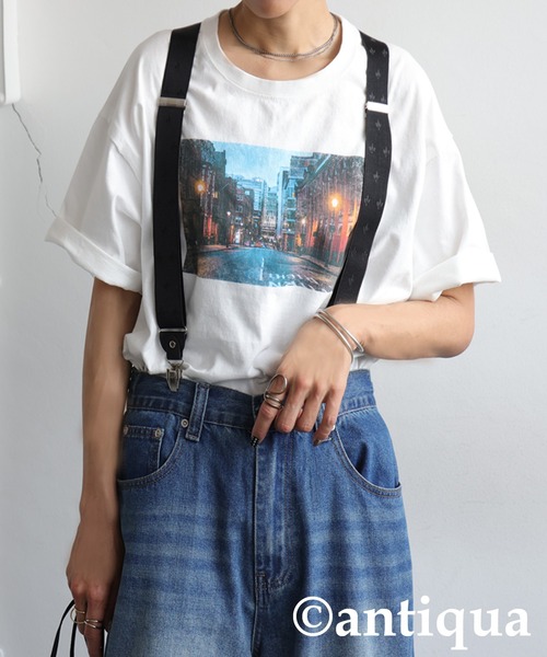 RRL 幾何学模様 サスペンダー antiqua（アンティカ） サスペンダー 幾何学柄サスペンダー レディース