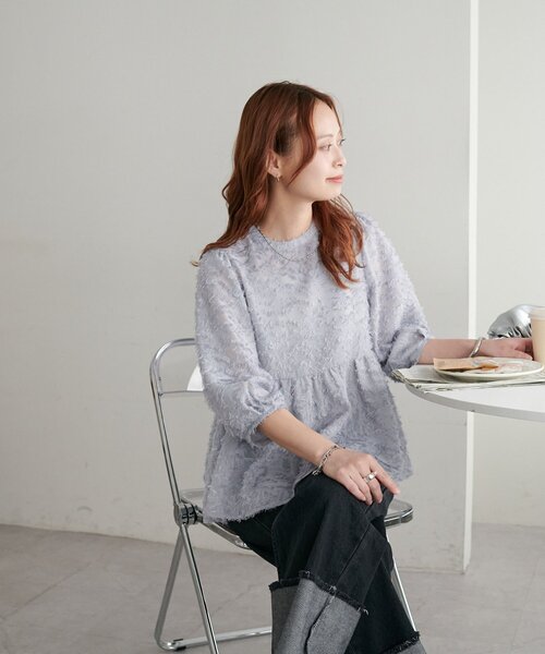 ブラウス シャツ 「WEB限定」ペプラムブラウス レディース Discoat ブラウス シャツ 「WEB限定」ペプラムブラウス