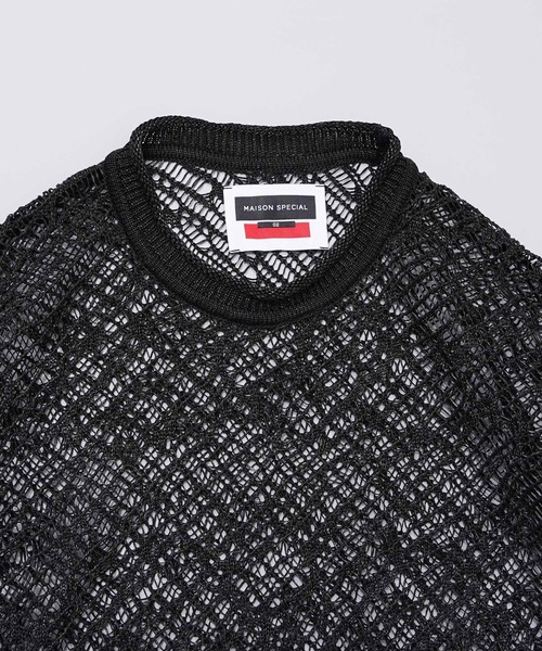 MAISON SPECIAL メッシュ　Tシャツ セール】Slub Mesh T-shirt/スラブメッシュTシャツ【MAISON