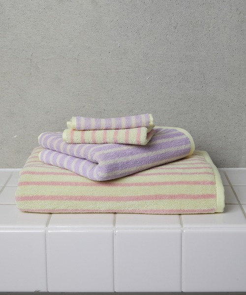 WITH OR WITHOUT タオル STRIPE FACE TOWEL/ストライプフェイスタオル