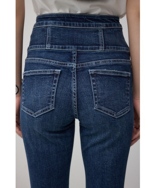 マウジー ストレート スキニー デニム パンツ ネイビー きれいめ レディース マウジー ストレート スキニー デニム パンツ ネイビー きれいめ