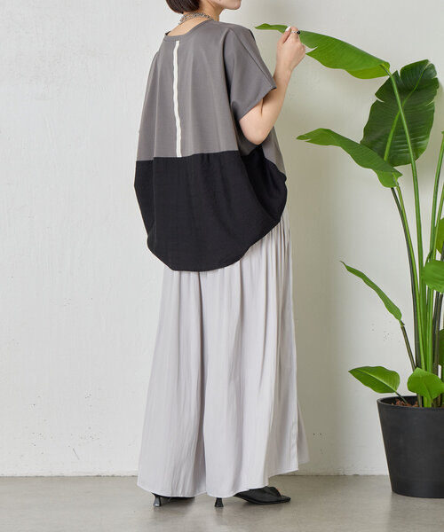 tシャツ 「大人の切替Ｔ」バックラインシルケットカットソー レディース Jena espace merveilleux tシャツ 「大人の切替T」バックライン