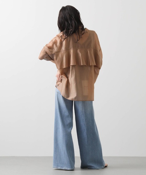 最終値下げ 新品GreadyBrilliant シアー刺繍クロップドブラウス Gready Brilliant ブラウス シャツ シアーバックフリルシャツ