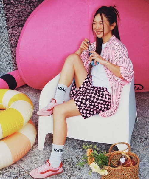 わんちゃん 5点6-60 原色 ＋ 5点ローオーブ原色 VANS パンツ RIROO ウィメンズ DOG チェッカーショーツ