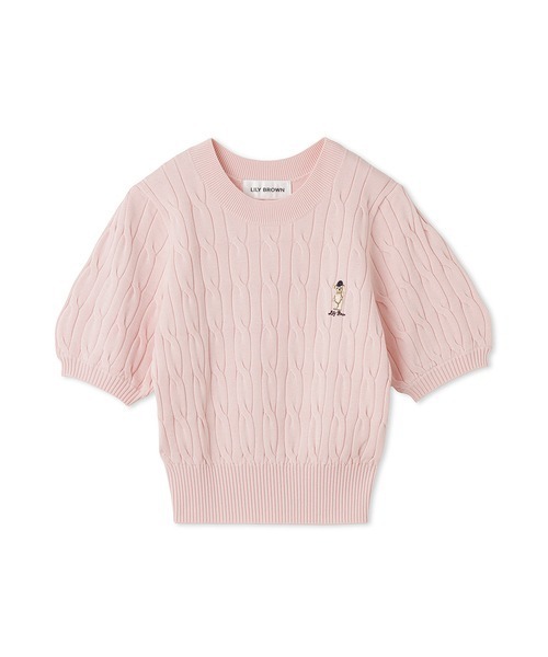 LILY BROWN 「LILY BROWN」 半袖ニット ONE SIZE ブラック