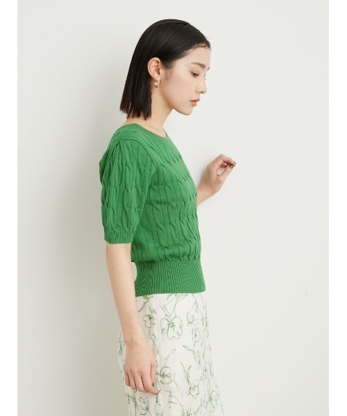 【新品】LILY BROWN 半袖ニット ライトブルー LILY BROWN 「LILY BROWN」 半袖ニット ONE SIZE ブラック