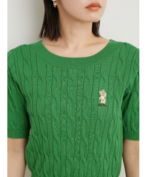 LILY BROWN 「LILY BROWN」 半袖ニット ONE SIZE ブラック