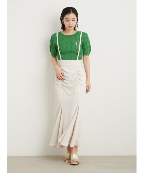 LILY BROWN ストライプ 半袖ニット LILY BROWN 「LILY BROWN」 半袖ニット FREE レッド レディース