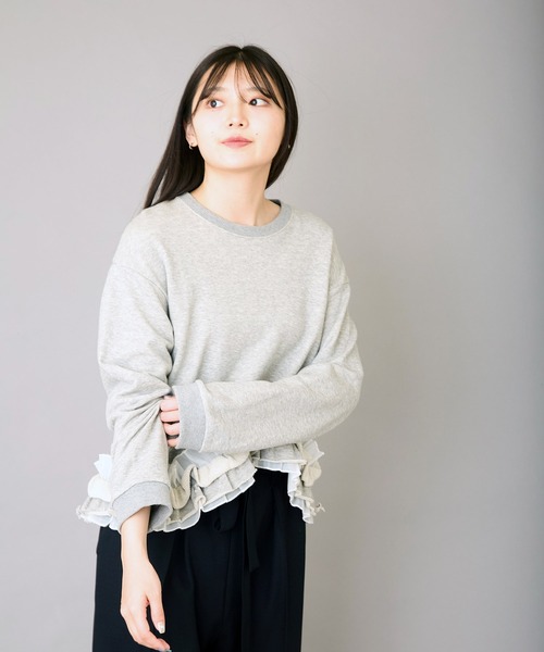 AWW スウェット AVIE（アビィ） トレーナー スウェット フリルデザインスウェット
