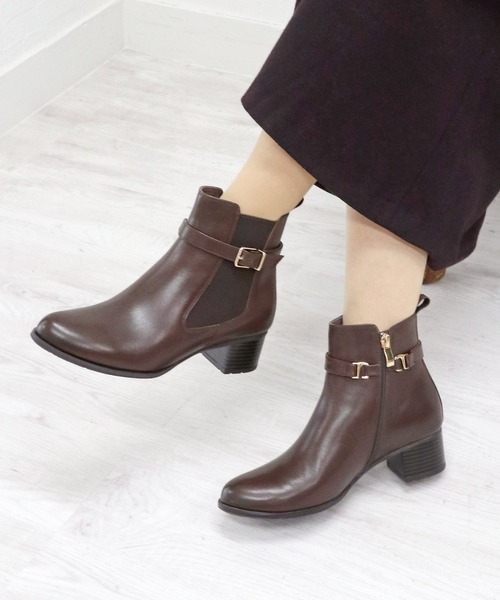 モードカオリ（MODE KAORI）/ベルト付き2WAYサイドゴアブーツ/21537 MODE KAORI（モードカオリ） ブーツ ベルト付き2WAYサイドゴアブーツ