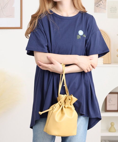 tシャツ EMAGO アサガオ刺繍フレアＴ レディース
