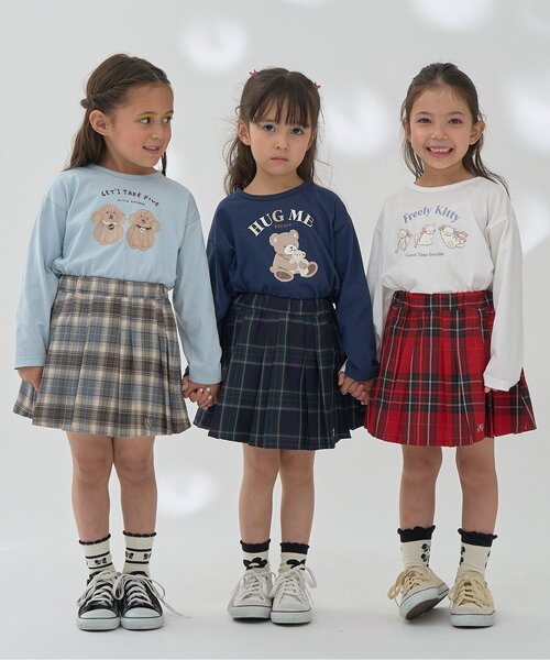 スカート アソートチェック・ランダムプリーツスカート(インパン付き