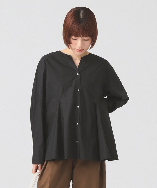 レイビームス 今季カタログ掲載ブラウス Ray BEAMS（レイ ビームス） ブラウス シャツ ギャザー ペプラム V