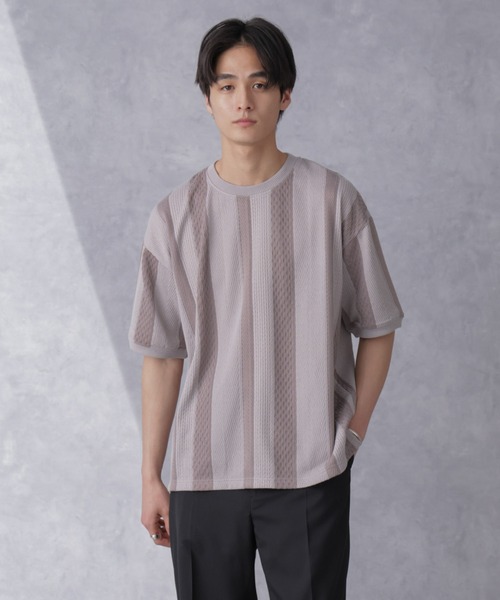「NANO universe」 半袖Tシャツ M グレー系その他4 メンズ